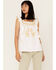 Image #1 - Cotton & Rye Women's Embroidered Ruffle Tank Top, White, hi-res