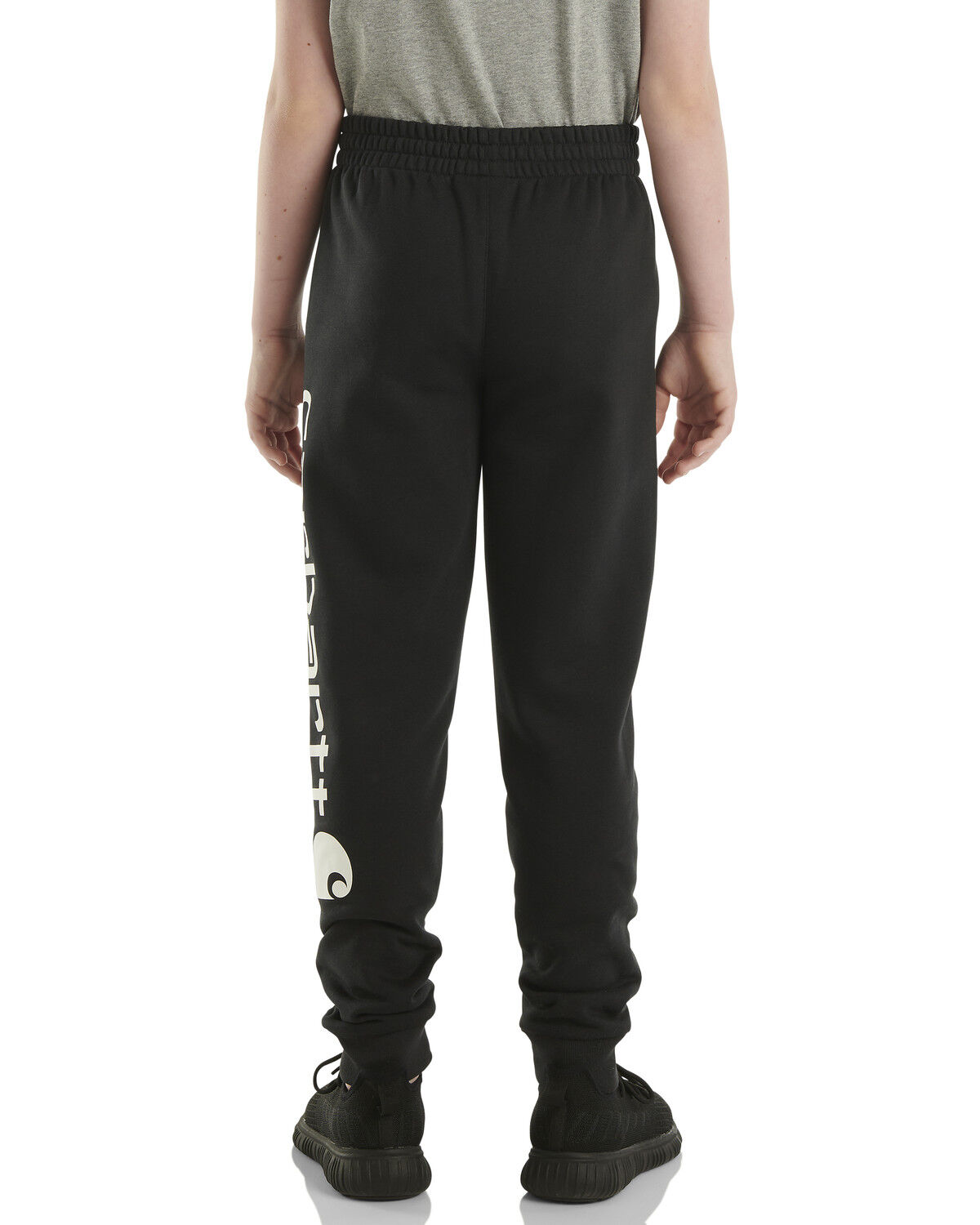 Image #3 - Carhartt Boys' Fleece Logo Sweatpants, Black, hi-res