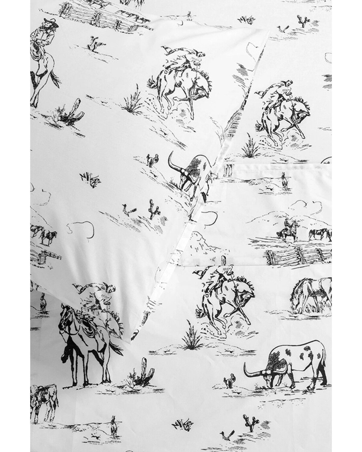 Image #3 - HiEnd Accents 200TC Cotton Ranch Life 3 Piece Sheet Set - Twin Size, Black, hi-res
