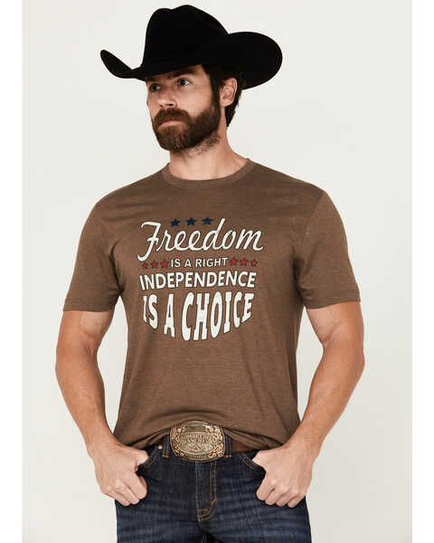 Cody James Men's Freedom Short Sleeve Graphic T-Shirt , Brown, hi-res