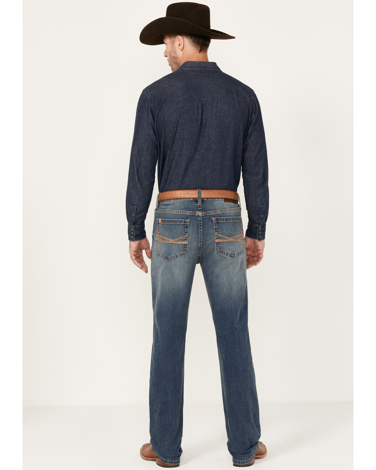 Image #3 - RANK 45® Men's Sidewinder Wash Ambush Slim Straight Performance 4-Way Stretch Denim Jeans, Blue, hi-res
