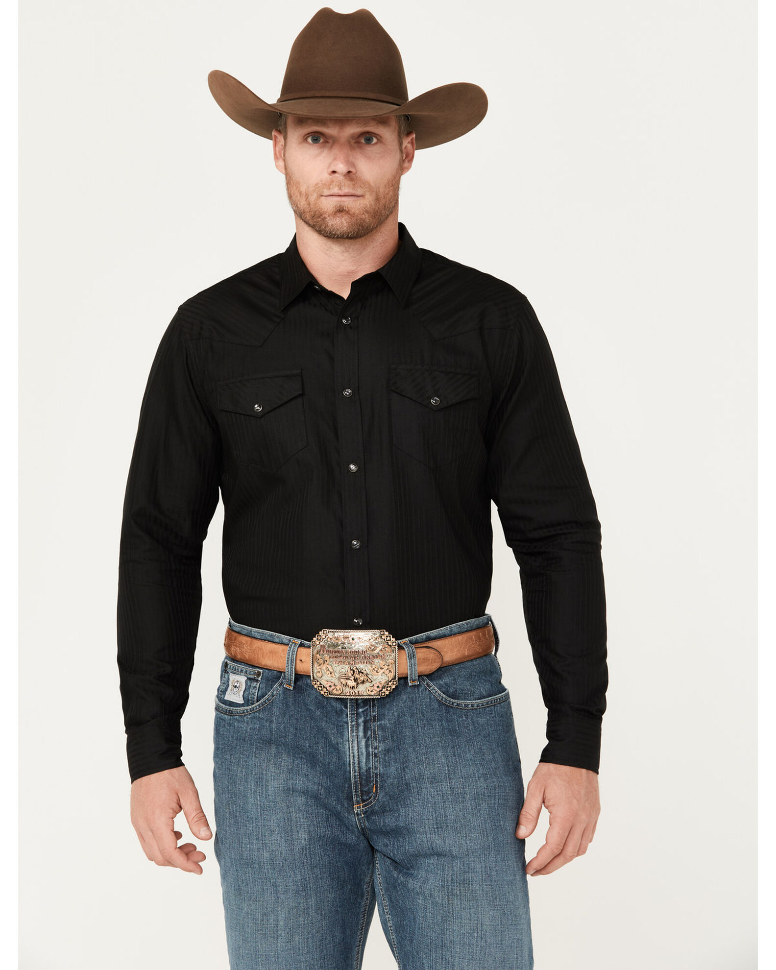 Gibson Men s Southside Satin Stripe Pearl Snap Western Shirt