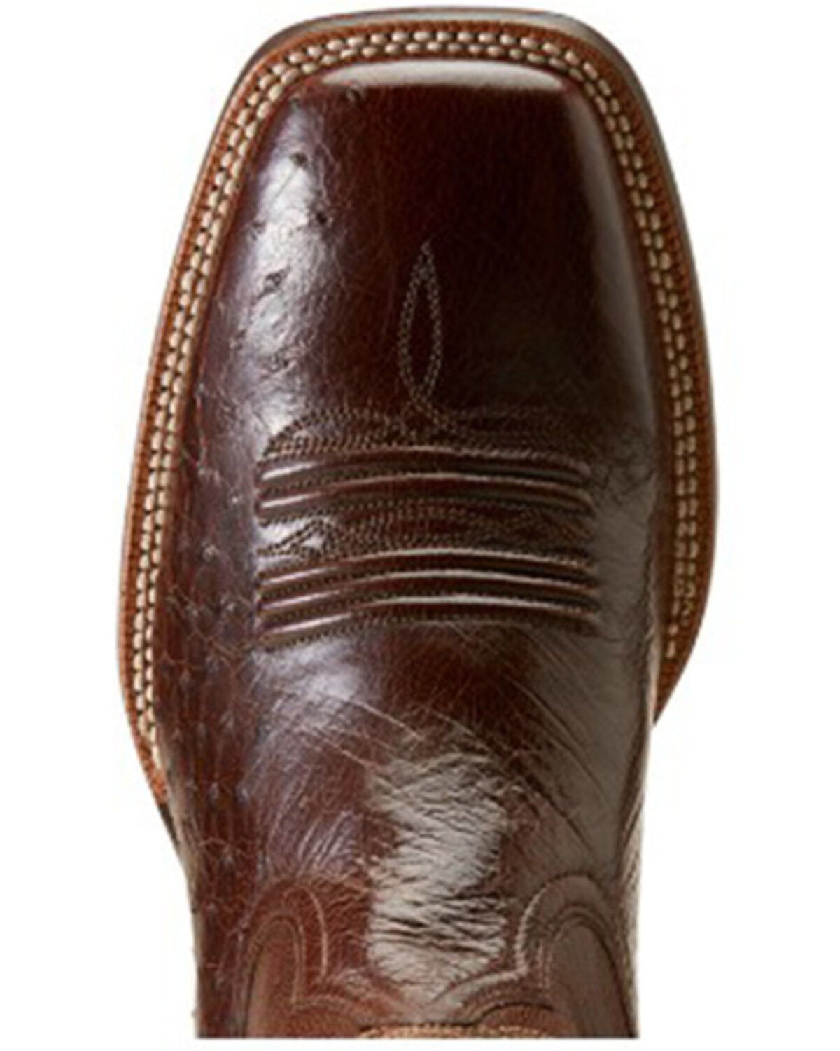 Image #4 - Ariat Men's Badlands Exotic Ostrich Western Boots - Broad Square Toe, Brown, hi-res