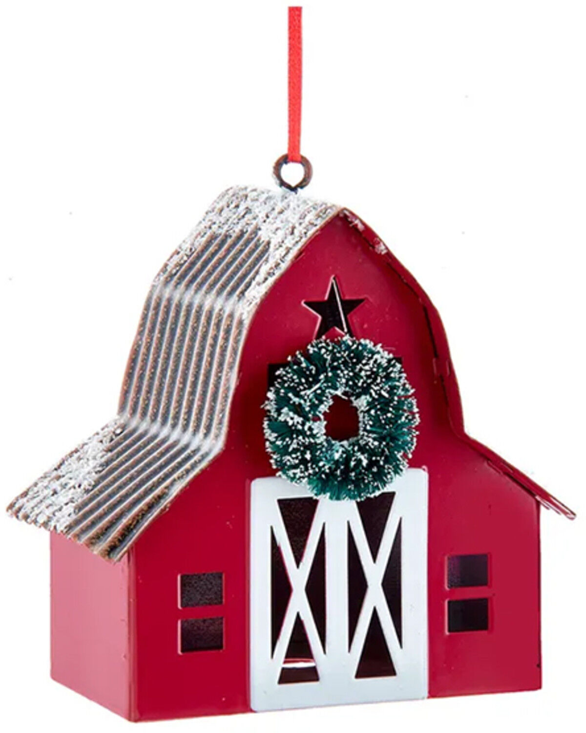 Image #1 - Kurt Adler Metal barn Ornament, Multi, hi-res