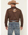 Image #4 - Scully Men's Cowboy Embroidered Long Sleeve Pearl Snap Western Shirt, Chocolate, hi-res
