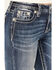 Image #4 - Miss Me Women's Dark Wash Mid Rise 34" Bootcut Stretch Denim Jeans, Dark Wash, hi-res