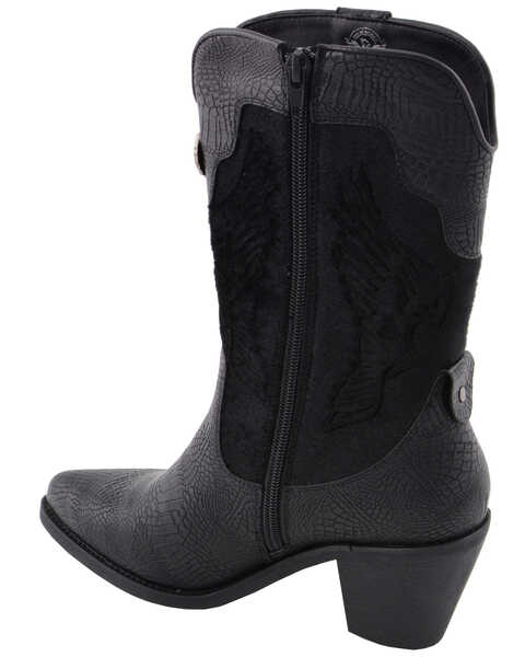 Image #8 - Milwaukee Leather Women's Snake Print Western Boots - Pointed Toe, Black, hi-res