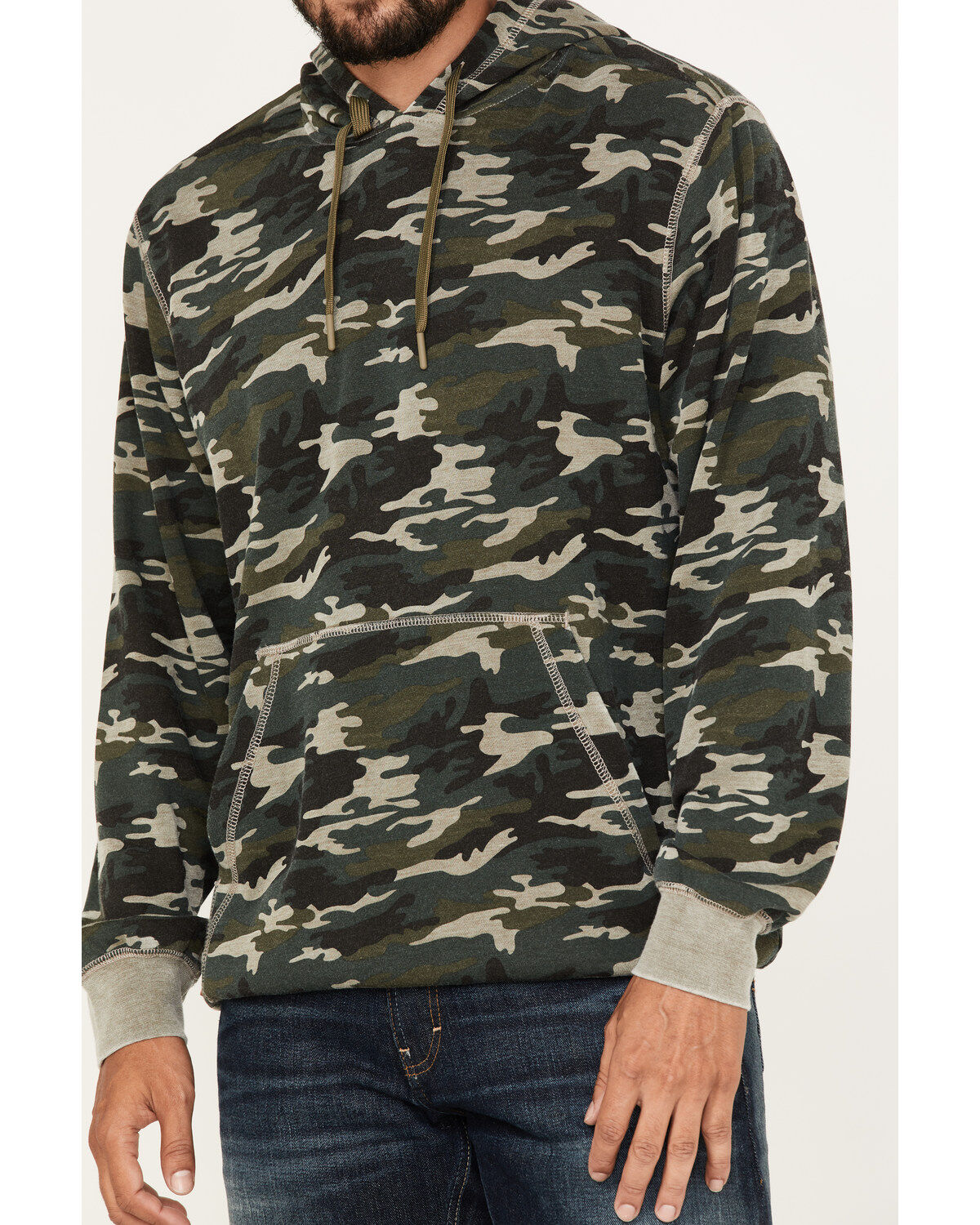 Image #3 - Moonshine Spirit Men's Now You See Me Burnout Camo Hooded Sweatshirt, Olive, hi-res