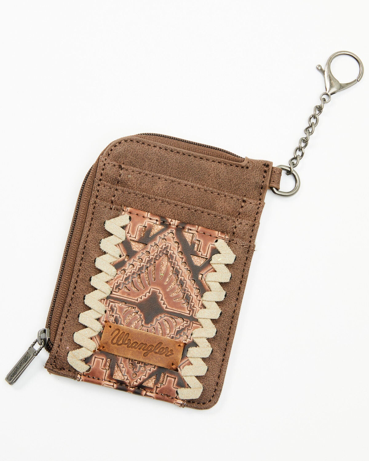 Wrangler Women's Boot Barn Exclusive Braided Keychain Wallet, Brown, hi-res