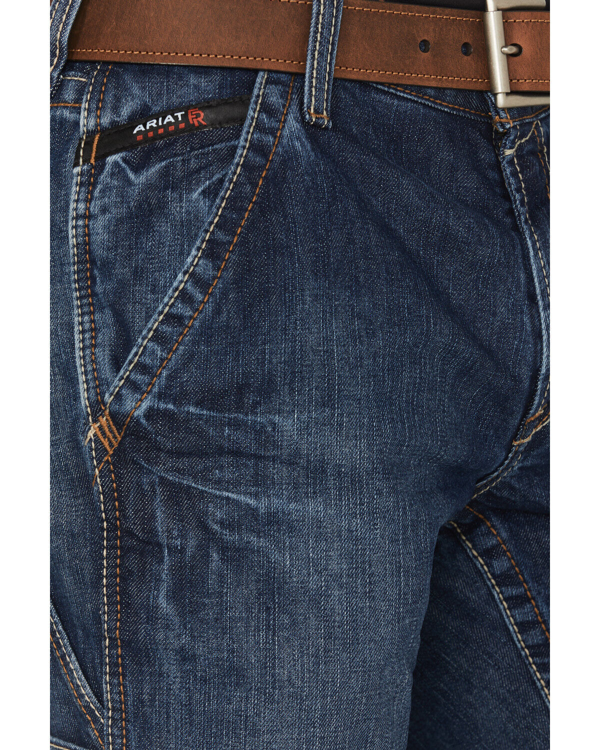 Image #4 - Ariat Men's FR M4 Workhorse Relaxed Fit Pants, Denim, hi-res
