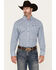 Image #1 - Wrangler Men's Geo Print Long Sleeve Button-Down Stretch Western Shirt, Blue, hi-res