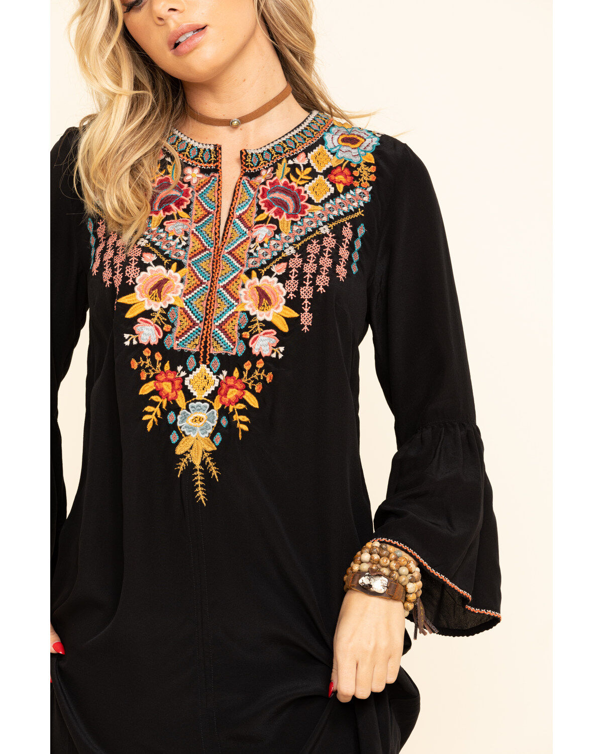 johnny was flare sleeve tunic dress