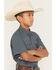 Image #2 - Ariat Boys' VentTEK Solid Short Sleeve Button-Down Western Shirt, Grey, hi-res