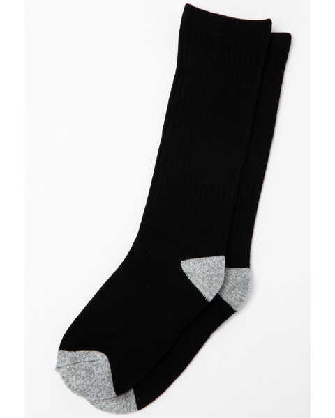 Cody James Boys' Solid 3-Pack Boot Socks, Black, hi-res
