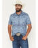 Image #1 - Hooey Men's The Weekender Southwestern Print Short Sleeve Button-Down Polo Shirt, Blue, hi-res