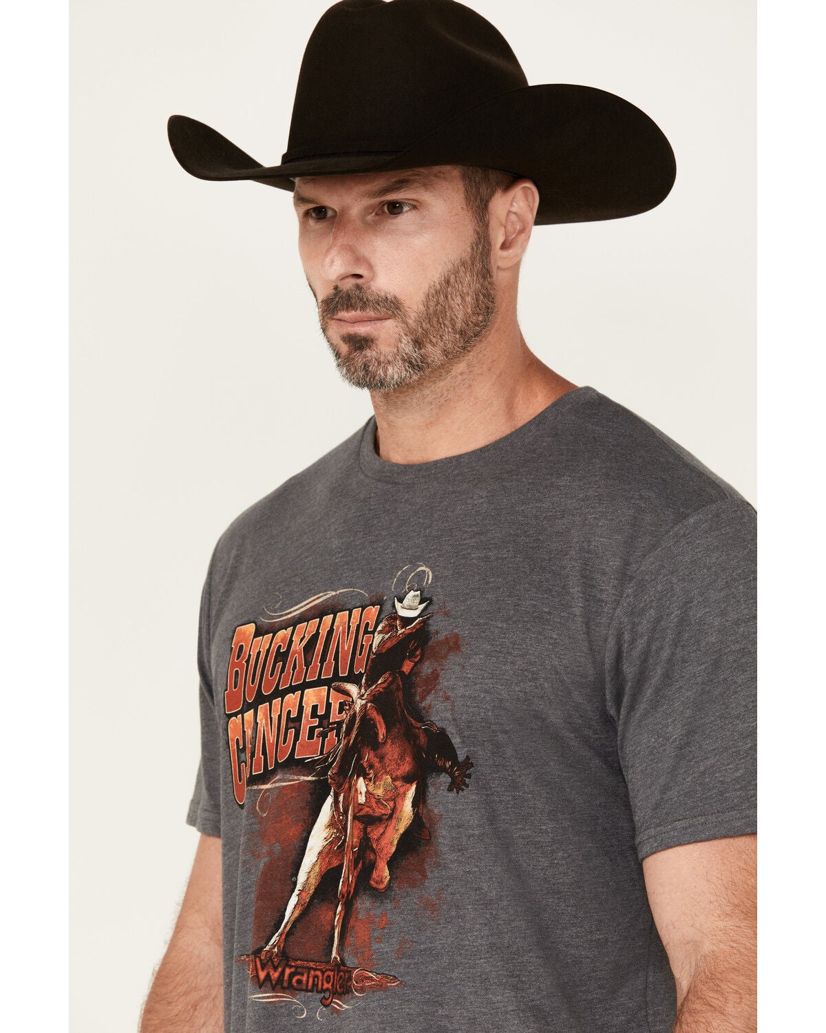 Image #2 - Wrangler Men's Bucking Cancer Short Sleeve Graphic T-Shirt, , hi-res