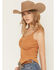 Image #2 - Shyanne Women's Solid Ribbed Tank Top, Pecan, hi-res