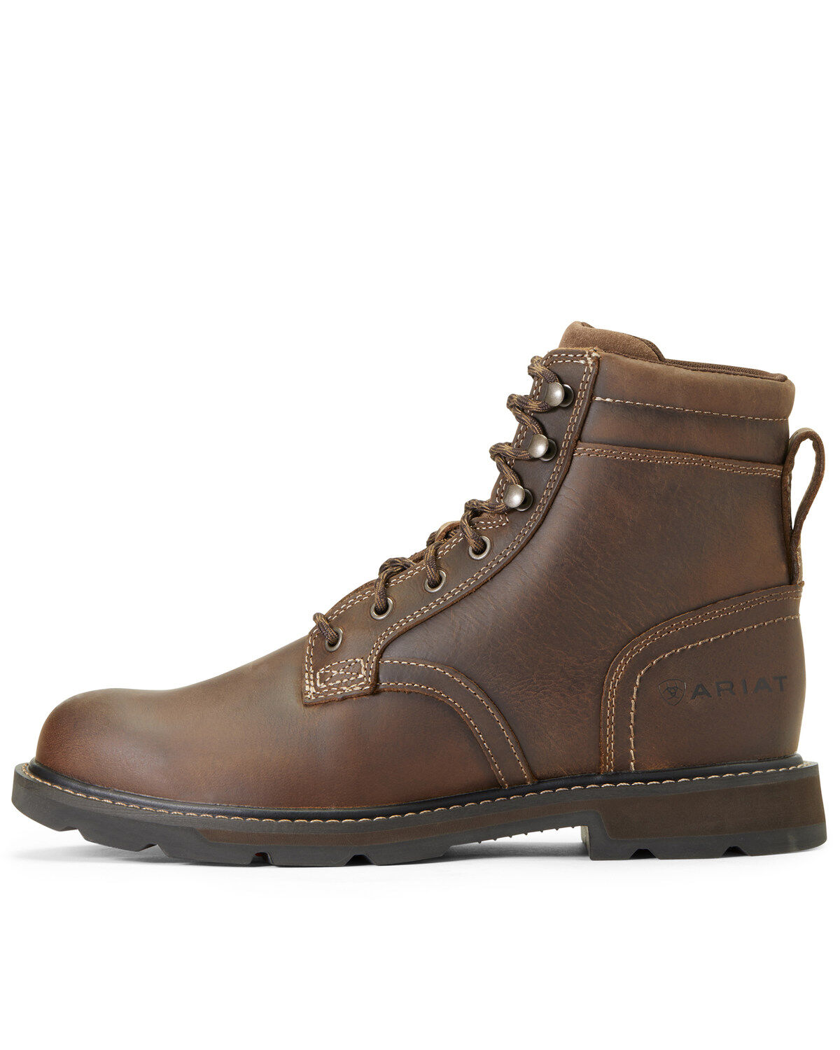 Image #2 - Ariat Men's Groundbreaker 6" Lace-Up Work Boots - Soft Toe, Brown, hi-res
