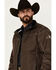 Image #2 - Cowboy Hardware Men's Triple Barb Logo Softshell Jacket, Chocolate, hi-res