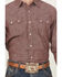 Image #3 - Wrangler X Cody Johnson Men's Textured Solid Long Sleeve Pearl Snap Western Shirt - Tall, Burgundy, hi-res