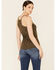 Image #4 - Angie Women's Solid Green Halter Tank Top, Green, hi-res