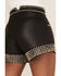 Understated Leather Women's Thelma High Rise Studded Leather Shorts, Black, hi-res