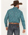 Image #4 - Roper Men's Amarillo Paisley Print Long Sleeve Button-Down Western Shirt, Teal, hi-res