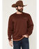Image #1 - Cinch Men's Solid Logo Crewneck Sweatshirt, Burgundy, hi-res