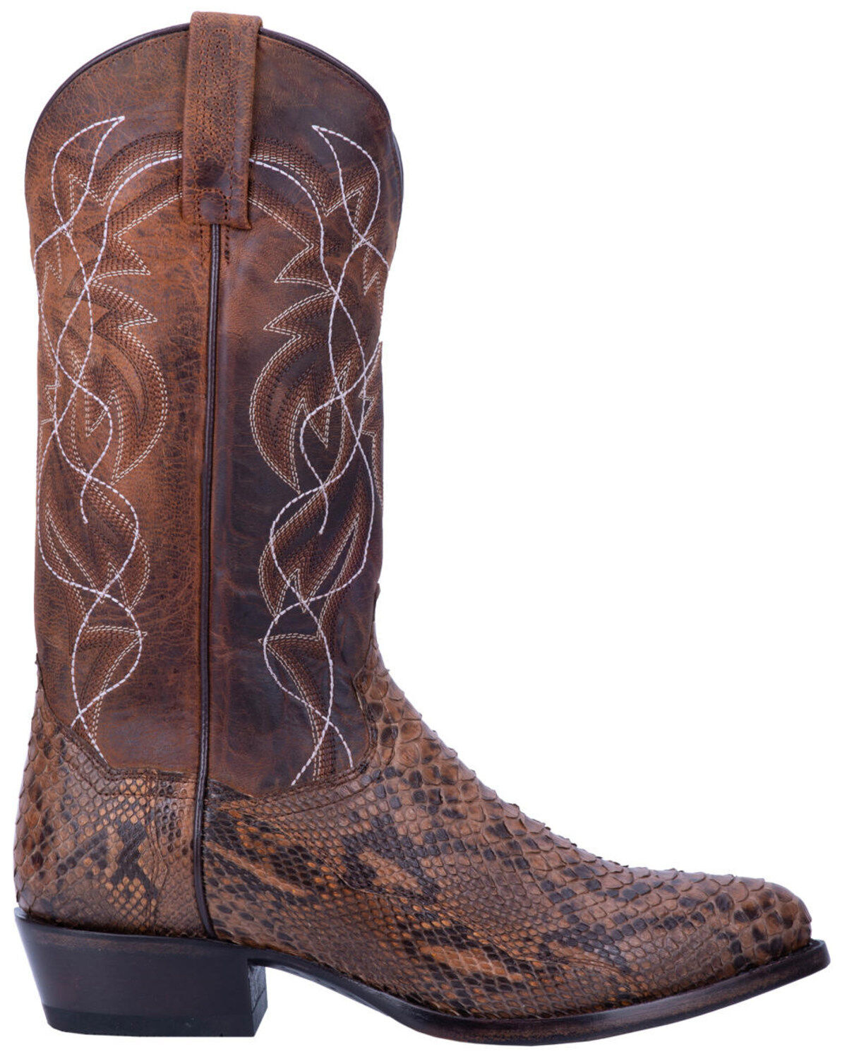 Image #2 - Dan Post Men's Manning Exotic Python Western Boots - Round Toe, Bay Apache, hi-res