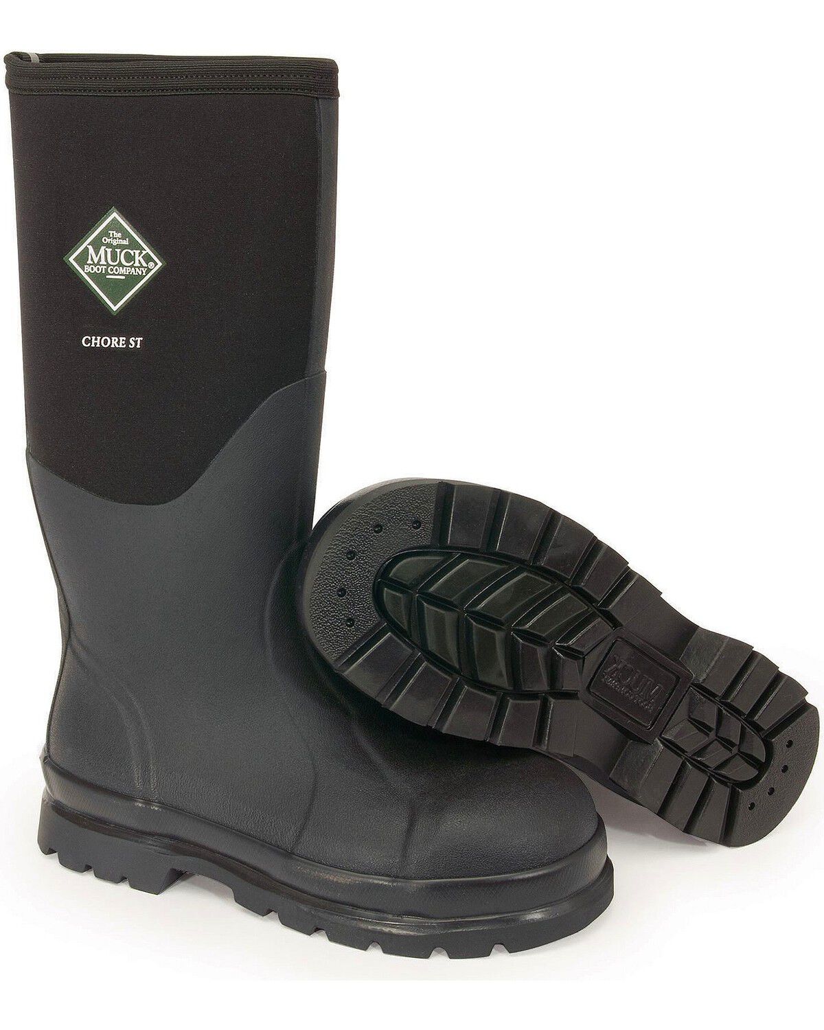 Image #1 - Muck Boots Chore Hi Work Boots - Steel Toe, Black, hi-res