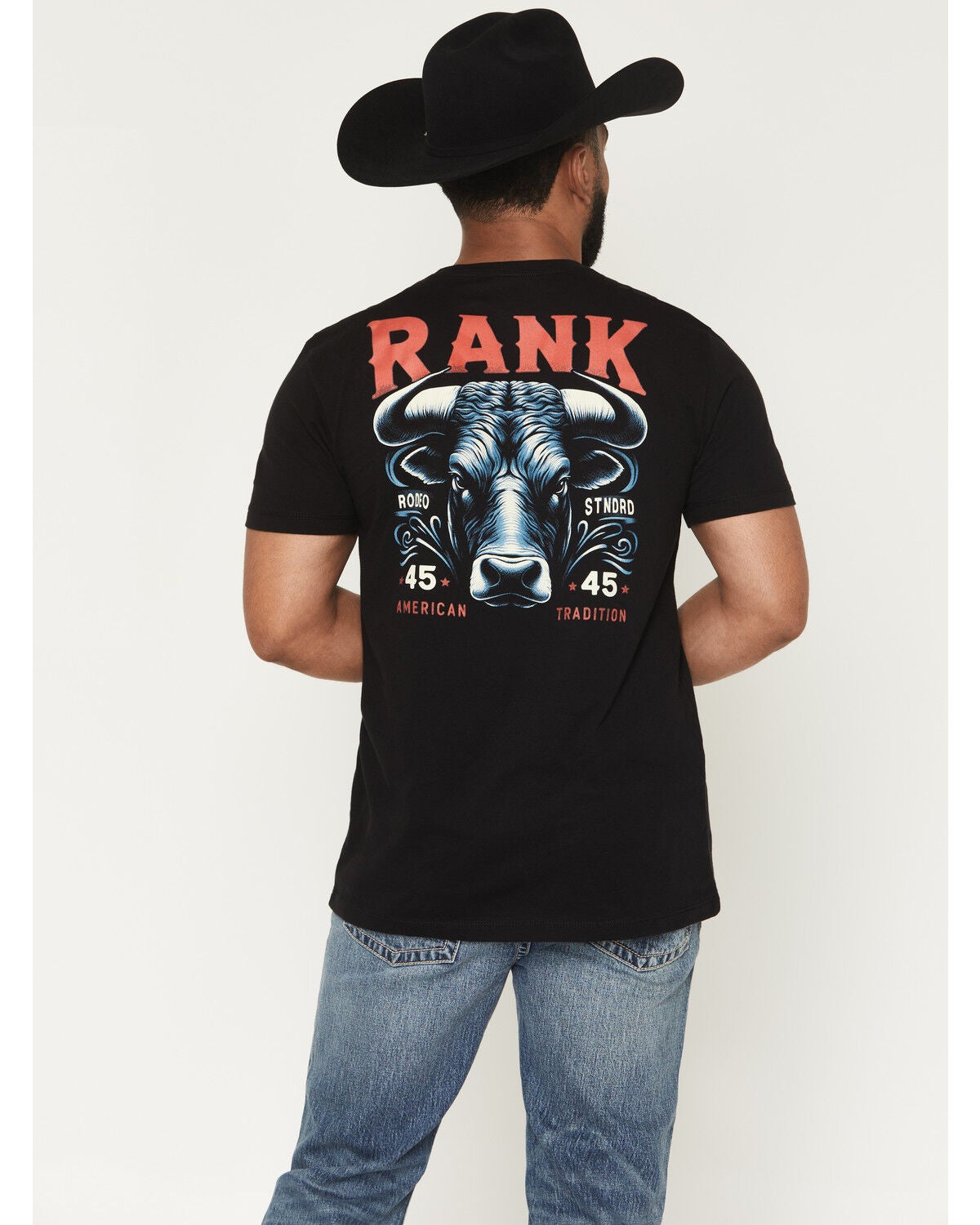 Image #1 - RANK 45&reg; Men's Bull Short Sleeve Graphic T-Shirt, Black, hi-res