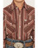 Image #3 - Ely Walker Boys' Striped Long Sleeve Pearl Snap Western Shirt, Burgundy, hi-res