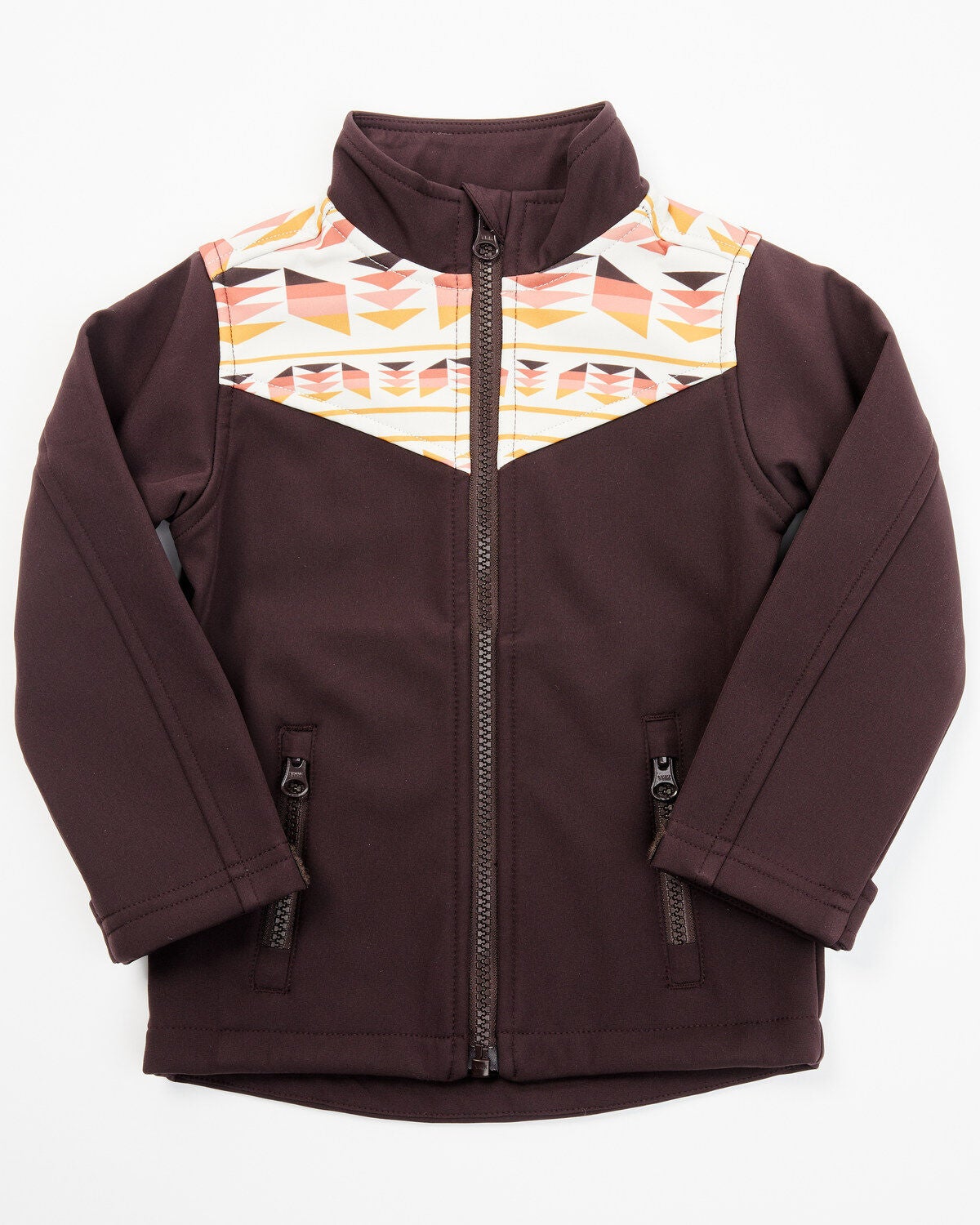 Shyanne Toddler Girls' Southwestern Print Softshell Jacket, Chocolate, hi-res