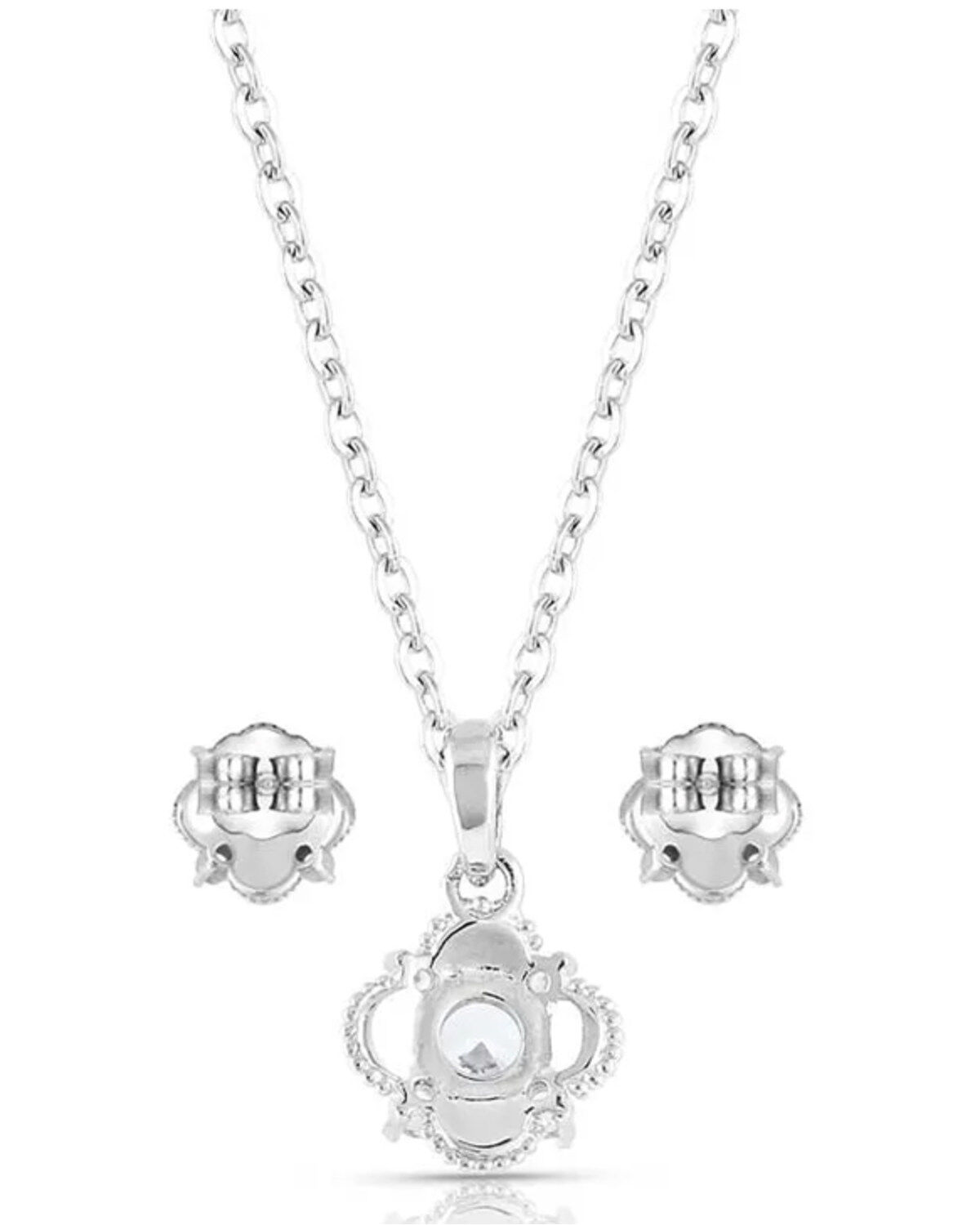 Image #2 - Montana Silversmiths Women's Making Memories Crystal Jewelry Set - 2 Piece, Silver, hi-res