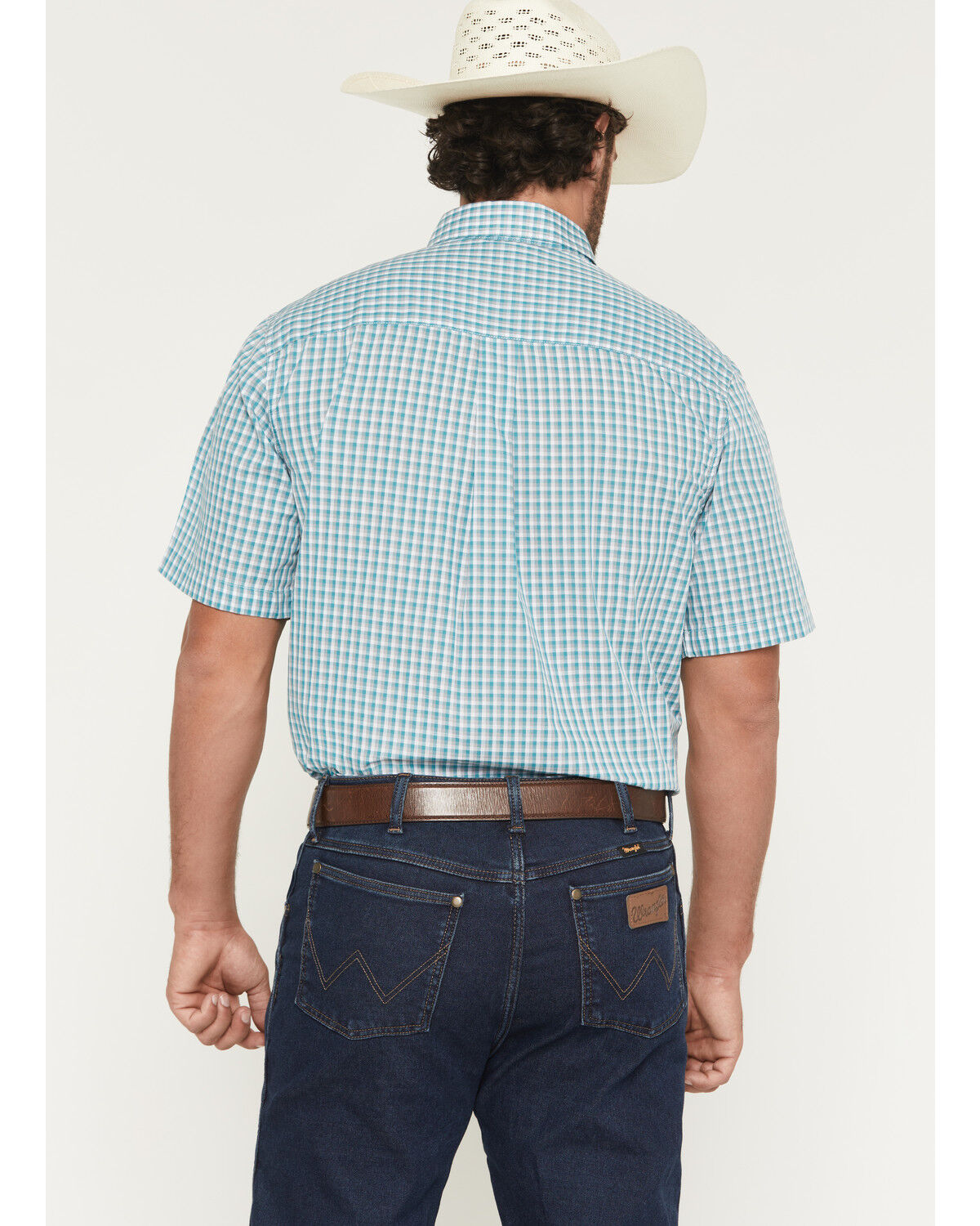 Wrangler Riata Men's Assorted Plaid Print Short Sleeve Button-Down Western Shirt