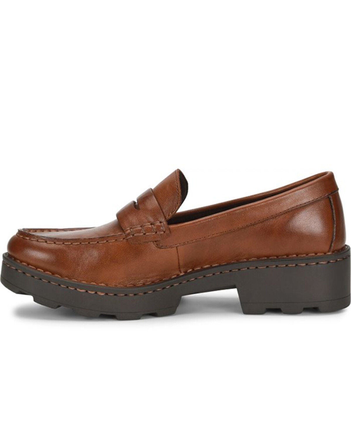 Image #3 - Born Women's Carrea Platform Penny Loafer Shoes, Brown, hi-res