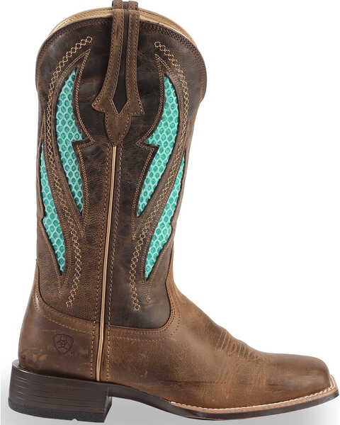 Image #2 - Ariat Women's VentTEK Ultra Quickdraw Western Performance Boots - Broad Square Toe, Chocolate, hi-res