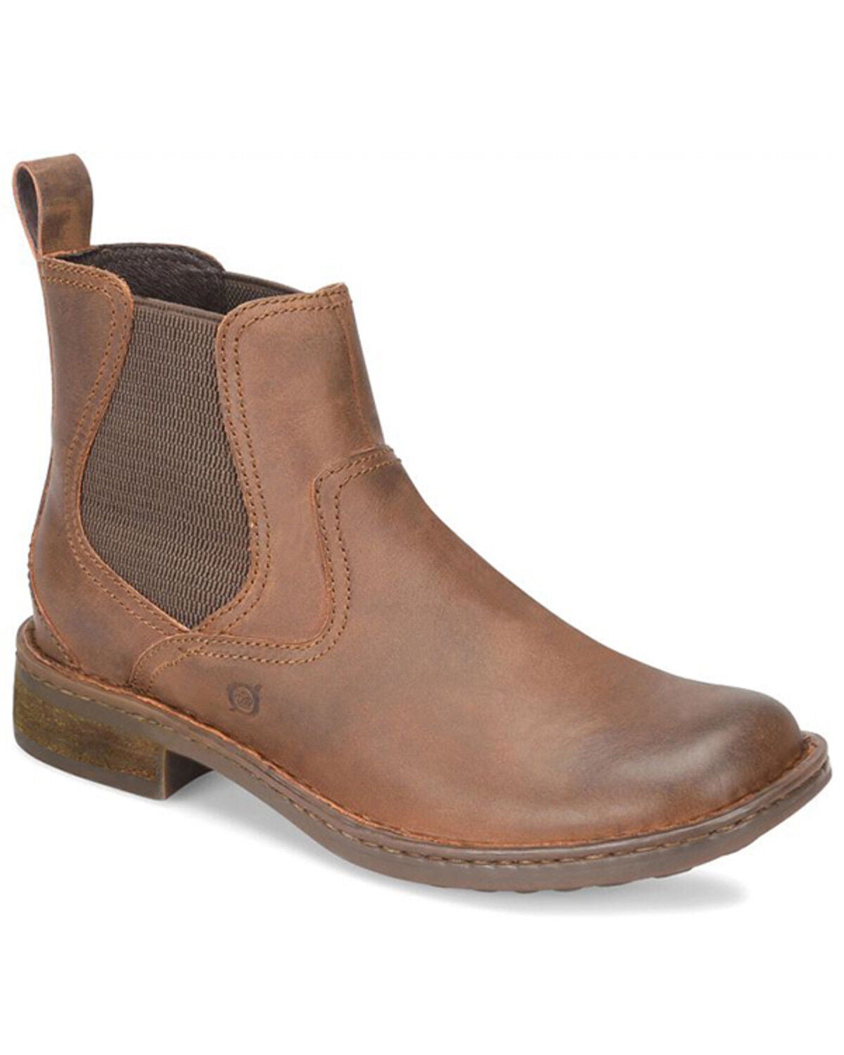 Born Men's Hemlock Chelsea Boots - Broad Square Toe, Brown, hi-res