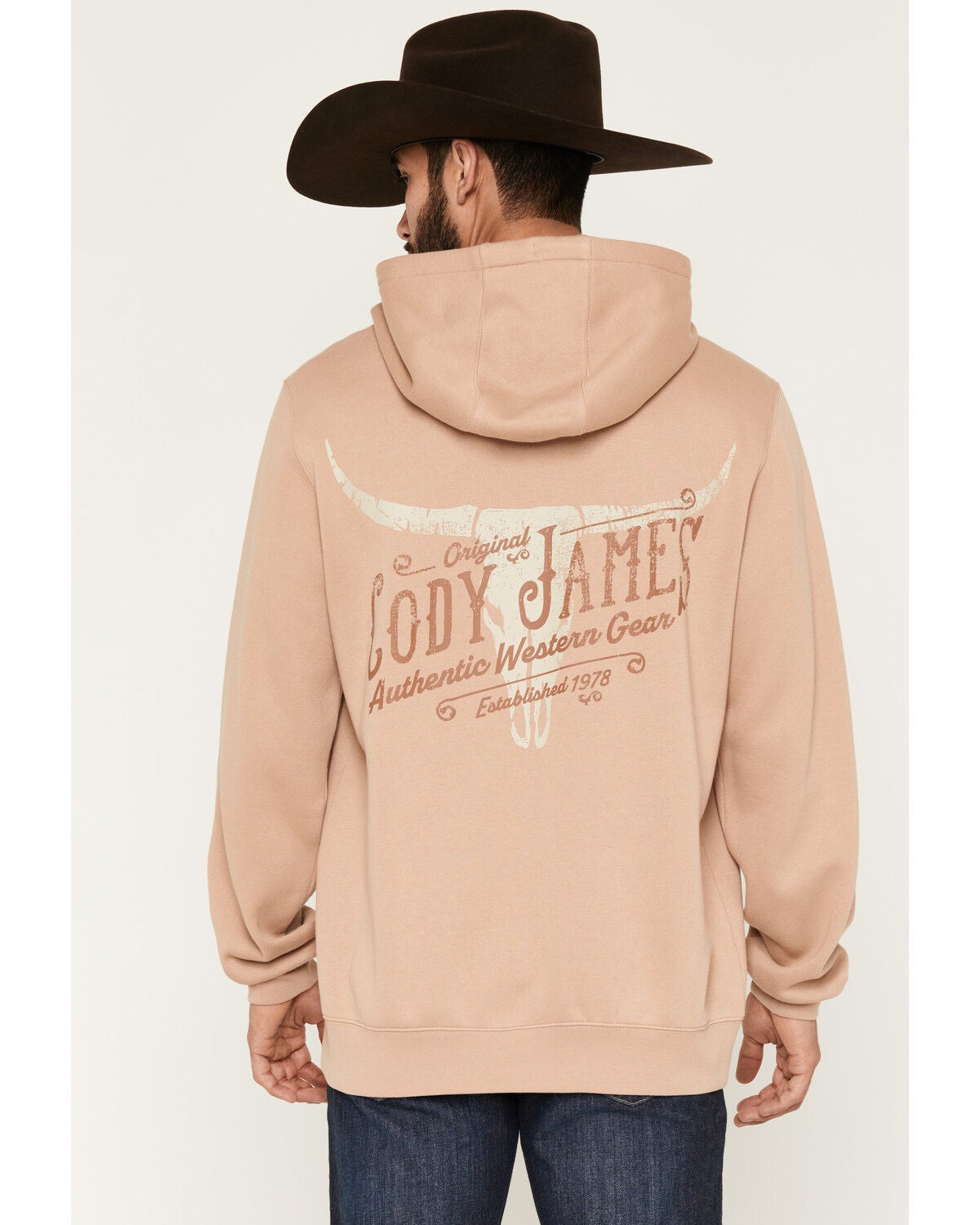 Image #1 - Cody James Men's Longhorn Graphic Hooded Sweatshirt, Tan, hi-res