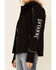 Image #3 - Shyanne Women's Black Piped Sleeve Logo Zip-Front Hooded Softshell Jacket , , hi-res
