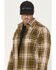 Image #2 - Carhartt Men's Heavyweight Plaid Print Long Sleeve Button-Down Flannel Shirt, Green/brown, hi-res