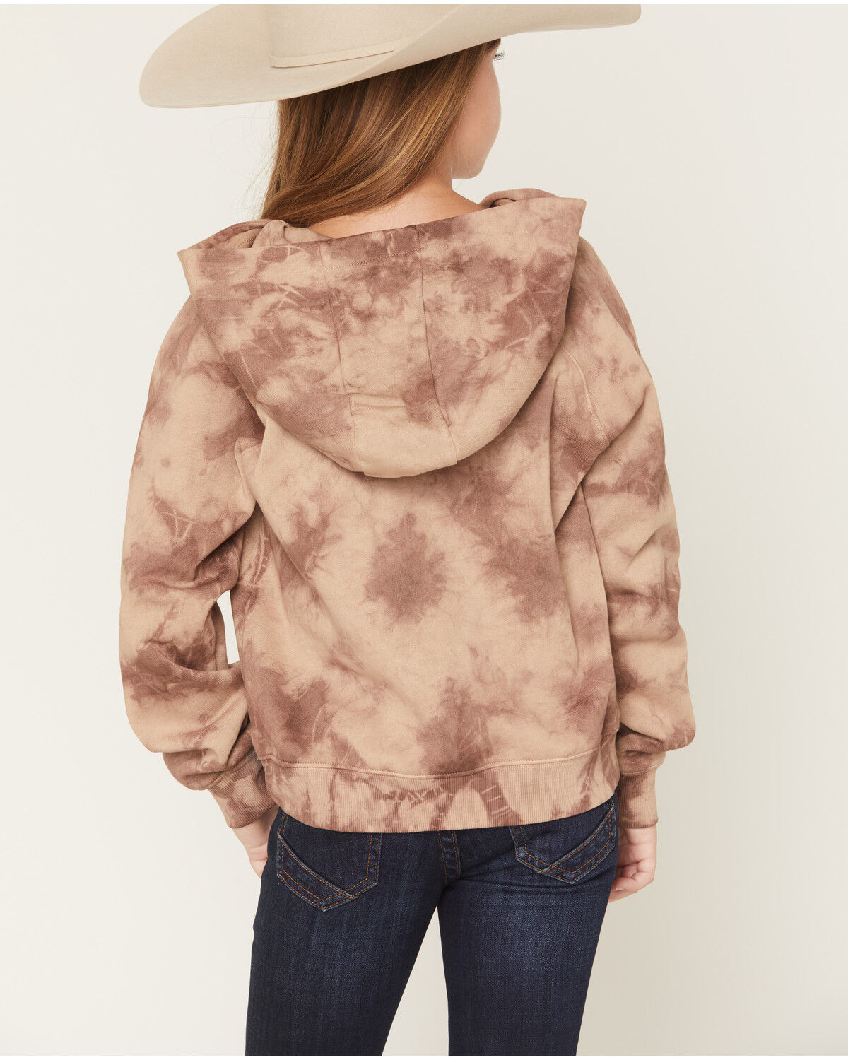 Image #4 - Shyanne Girls' Howdy Graphic Hoodie, Khaki, hi-res