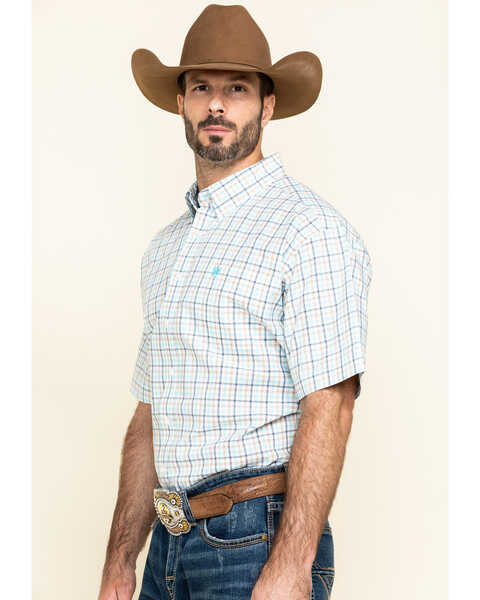Image #3 - Cinch Men's White Small Plaid Button Short Sleeve Western Shirt , , hi-res