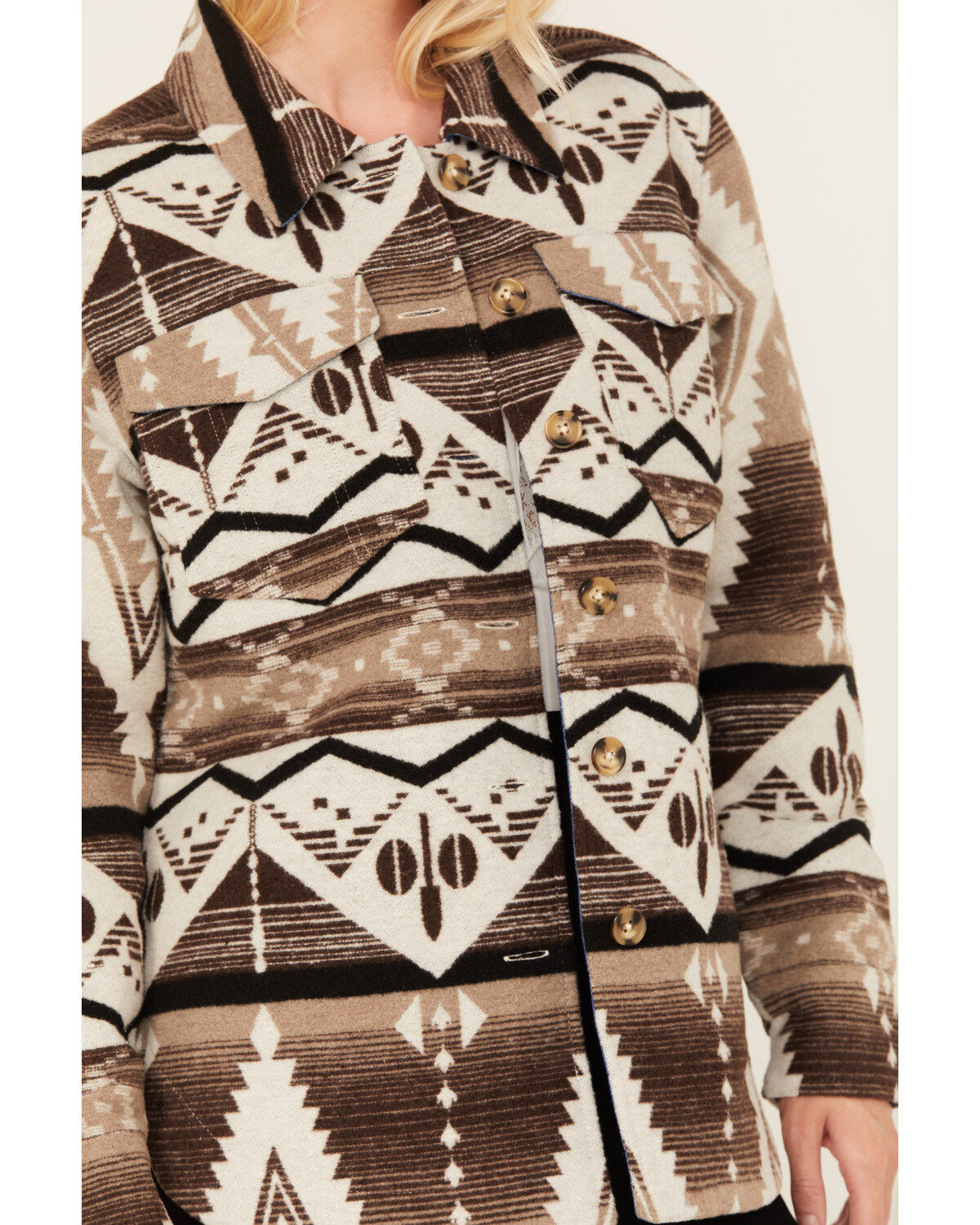 Image #3 - Idyllwind Women's Addy Southwestern Print Shacket, Dark Brown, hi-res