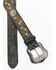 Shyanne Women's Floral Cream Embroidery Black Western Belt, Black, hi-res