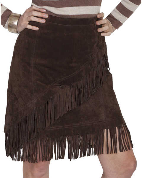 Image #1 - Scully Short Fringe Boar Suede Skirt, , hi-res