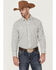 Resistol Men's Malone Small Plaid Long Sleeve Button Down Western Shirt , Off White, hi-res