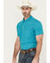 Image #2 - Rock & Roll Denim Men's Tek Solid Short Sleeve Snap Western Shirt, Turquoise, hi-res