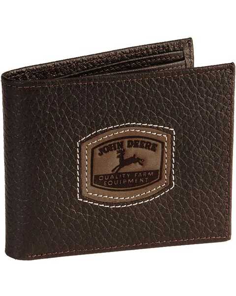 John Deere Bi-Fold Leather Wallet, Brown, hi-res
