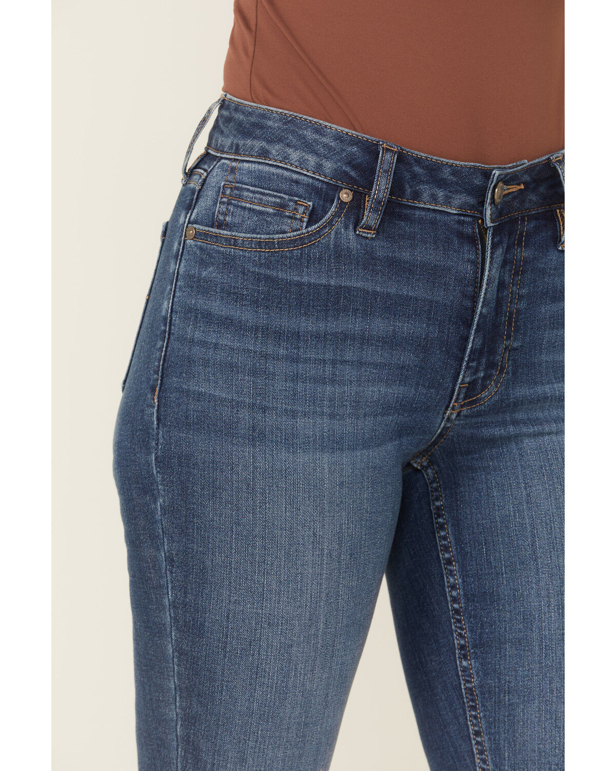 Product Name:  Shyanne Women's Aria Medium Wash Mid Rise Bootcut Stretch Denim Jeans